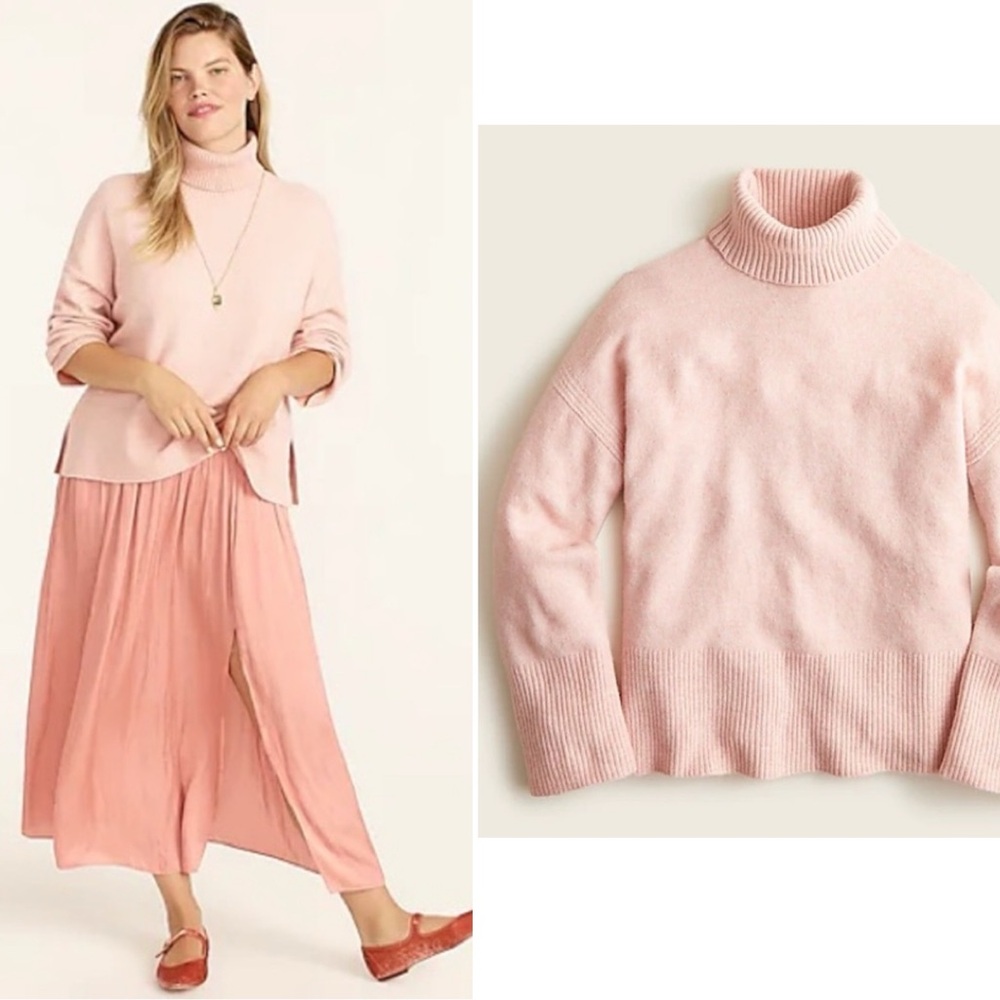BOGO! J. Crew Turtleneck Sweater Super Soft Yarn Peach Pink Size Large